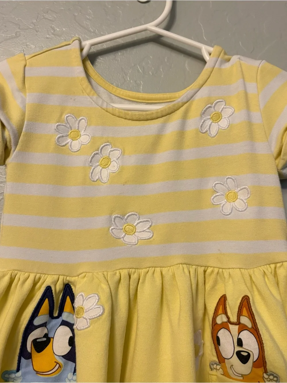Little sleepies bluey garden games yellow flower patch pocket dress 6-12 months